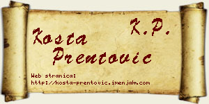 Kosta Prentović vizit kartica